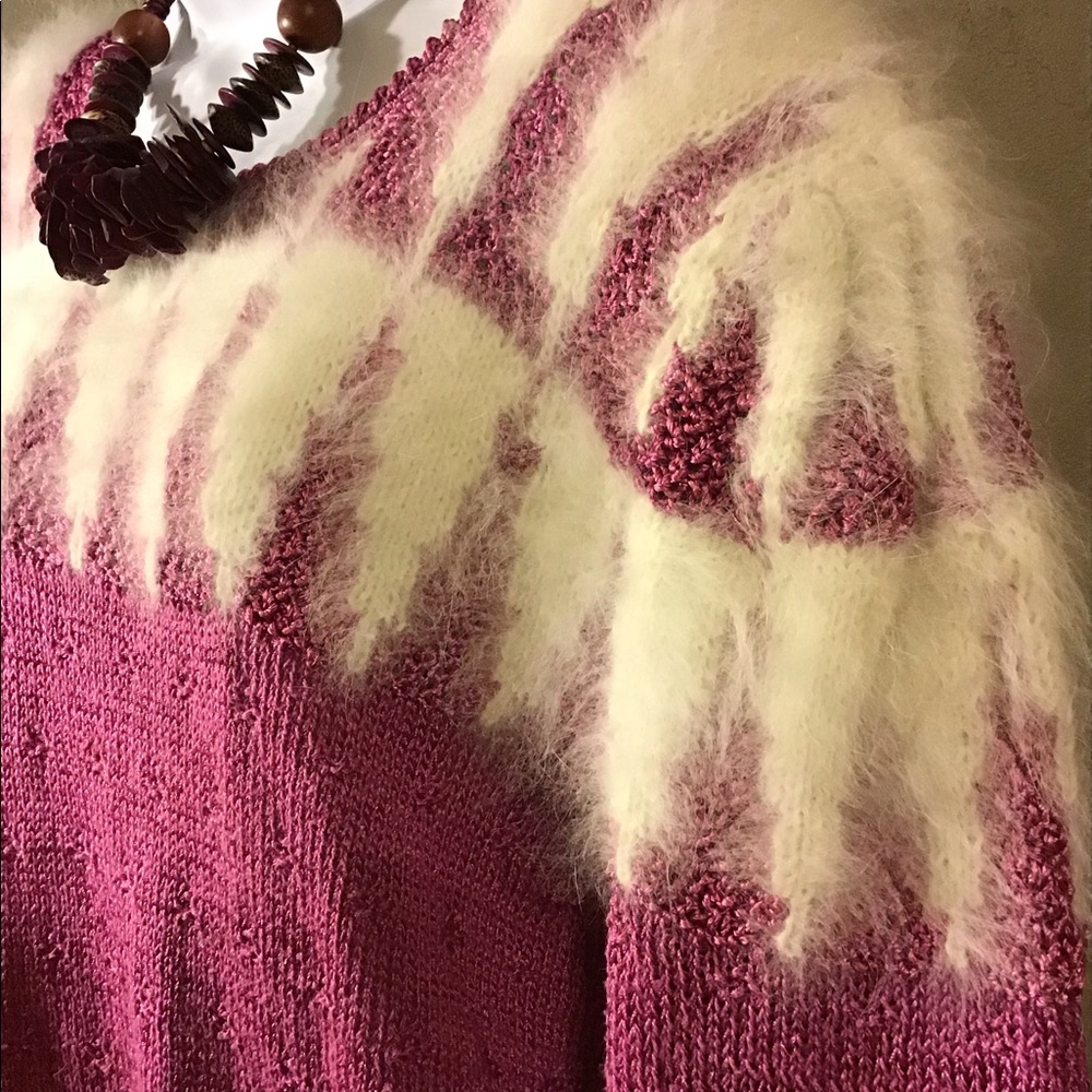 Vinatge Pink Angora Sweater - Picture 2 of 5